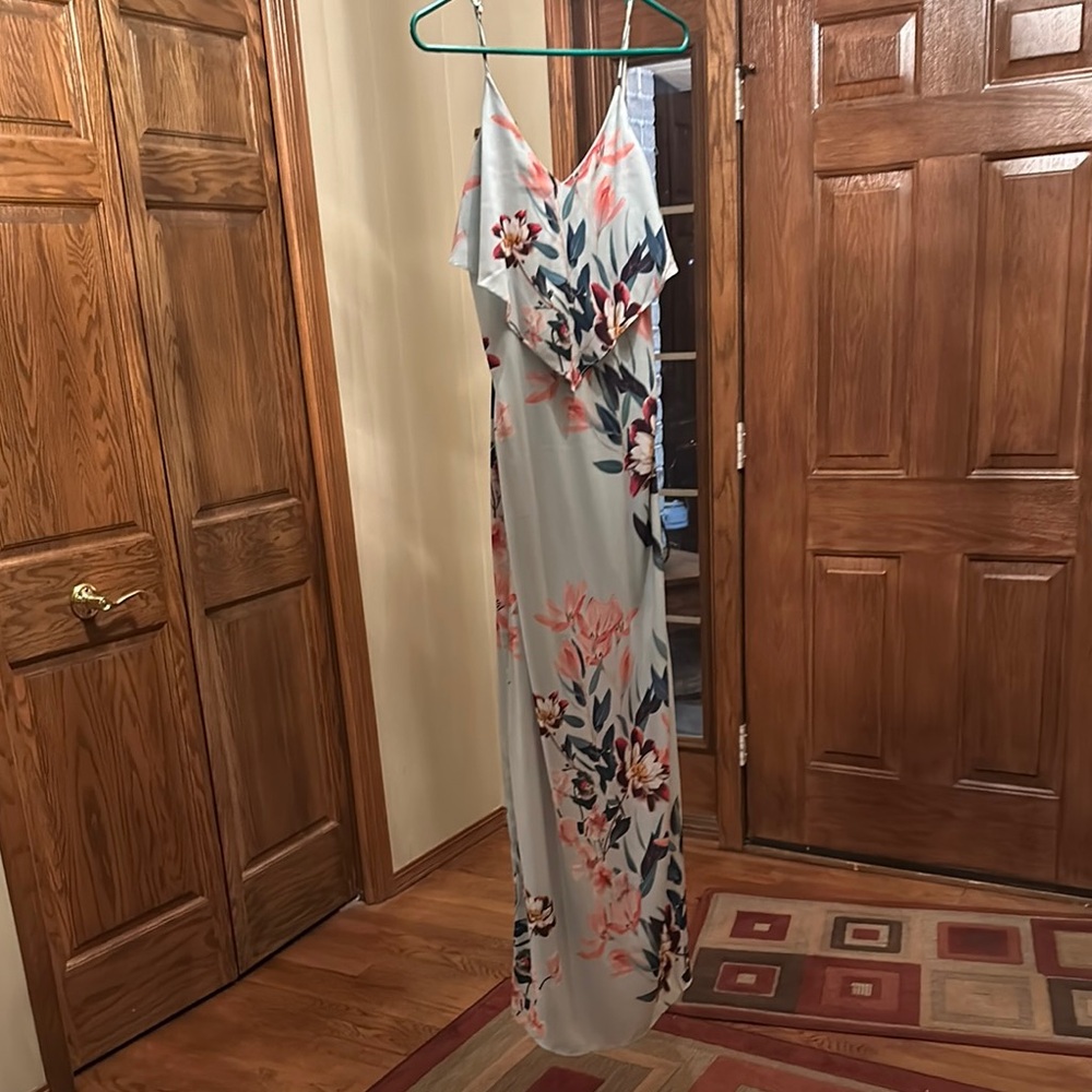 Floral Maxi Dress - Baby Blue